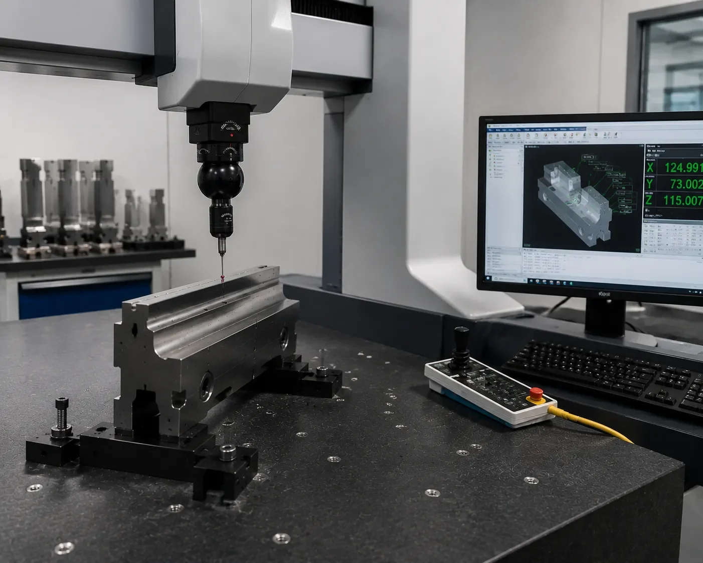 3D CMM Measurement Device Performing Quality Assurance Inspection