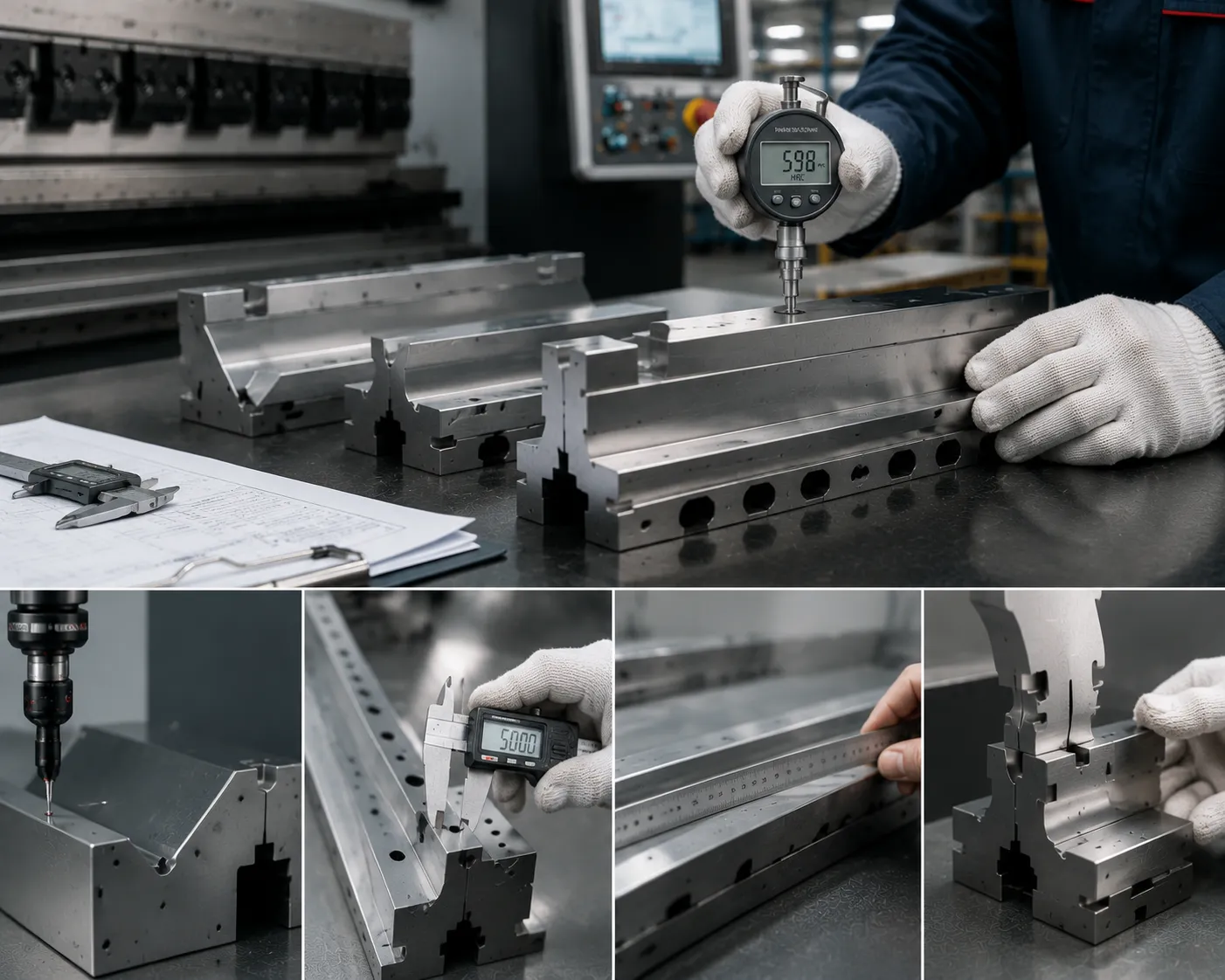 Precision machined press brake tooling quality inspection