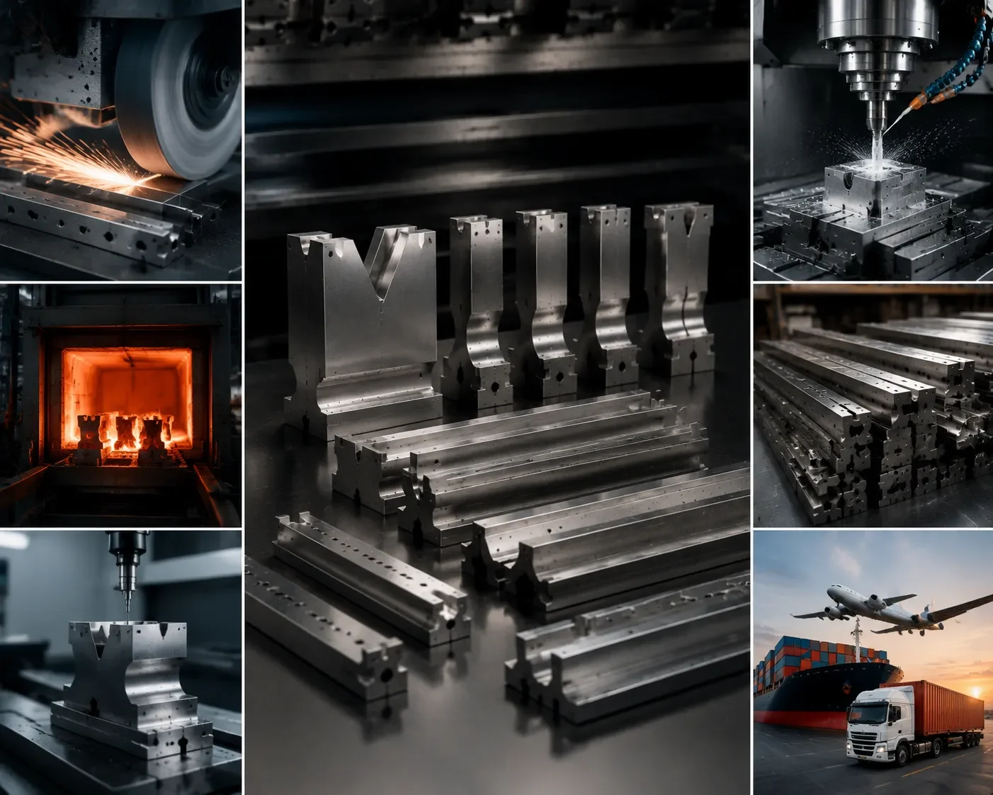 CAMT precision grinding and CNC machined press brake dies for furniture mass production