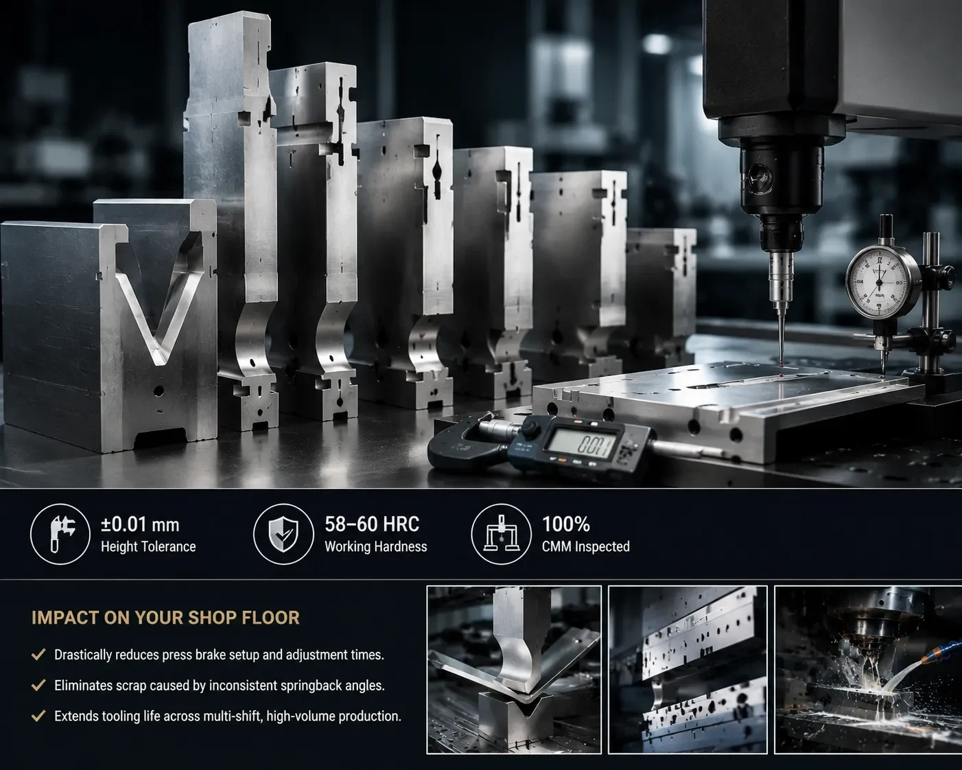 CAMT Precision Press Brake Tooling Inspection for LVD Equipment