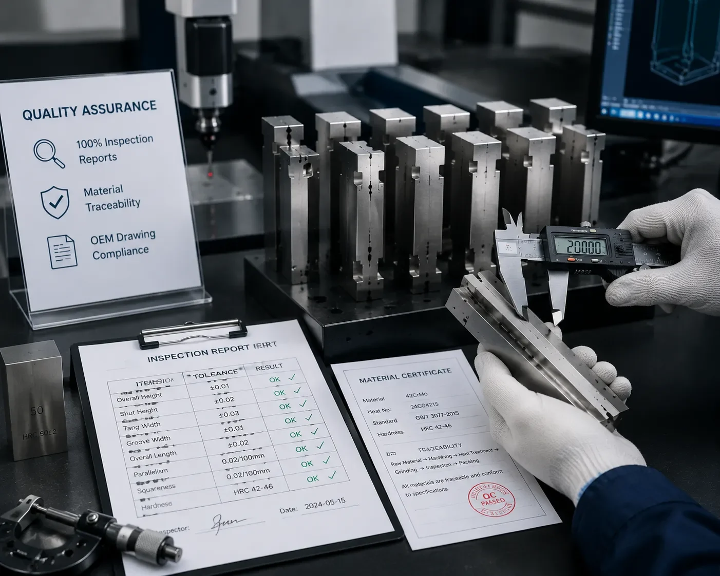 CAMT Precision Press Brake Tooling Quality Control and Inspection