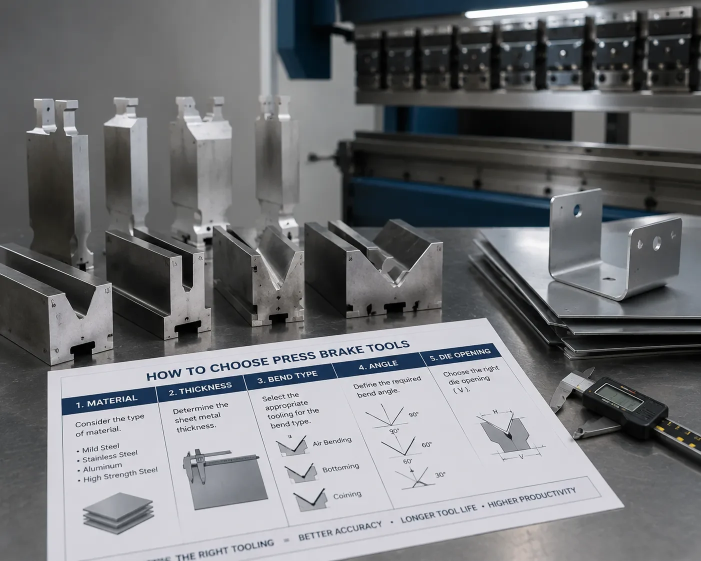 CAMT Press Brake Punch and Die Tooling Selection Diagram