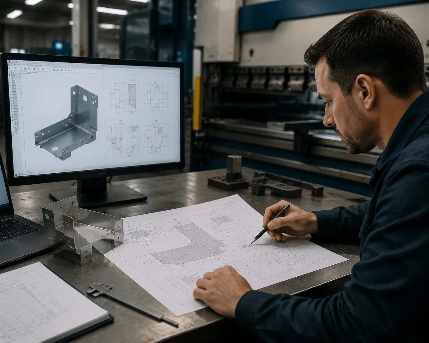 CAMT sheet metal bending drawing review and DFM optimization process