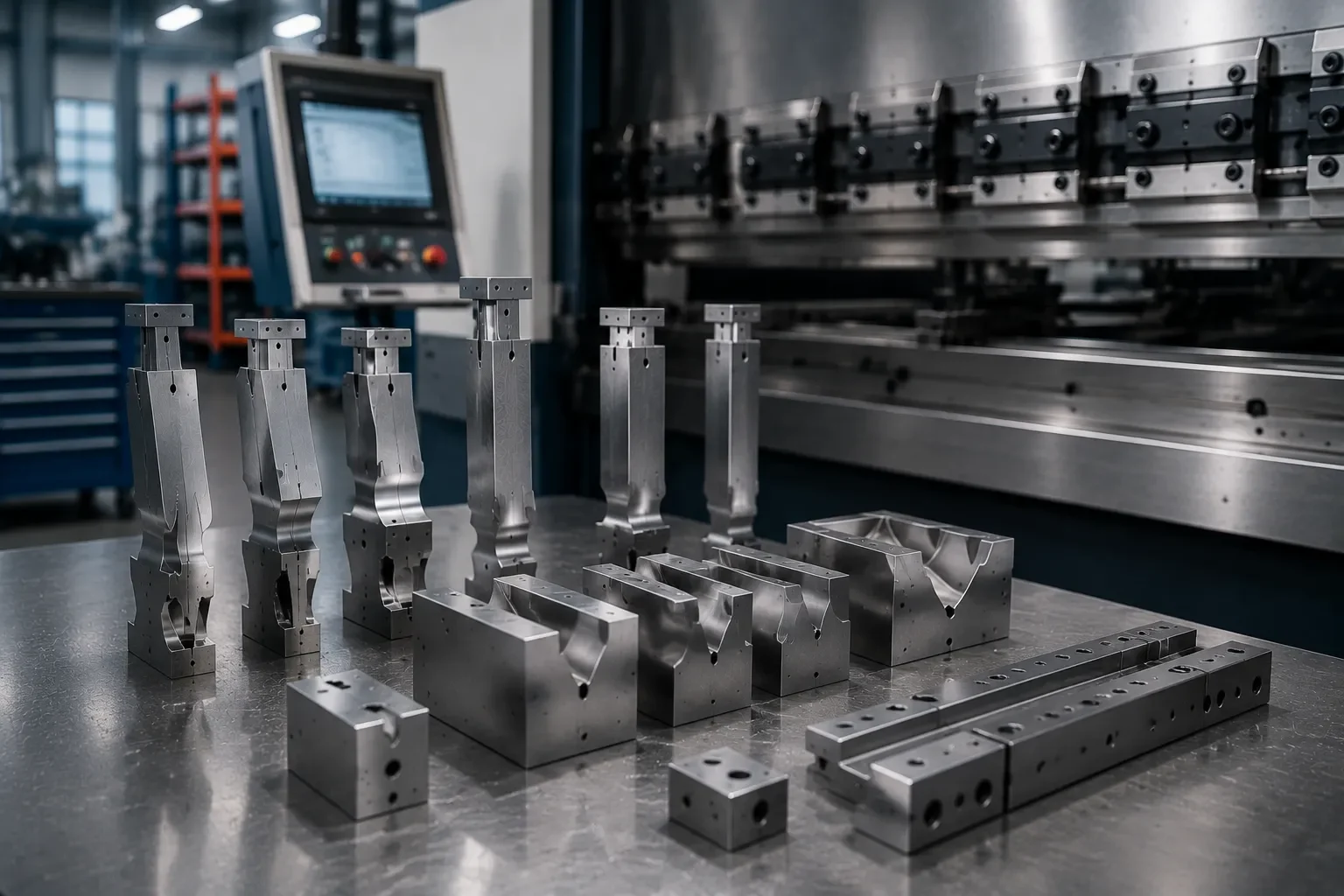 Press brake tooling and clamping compatibility layout diagram