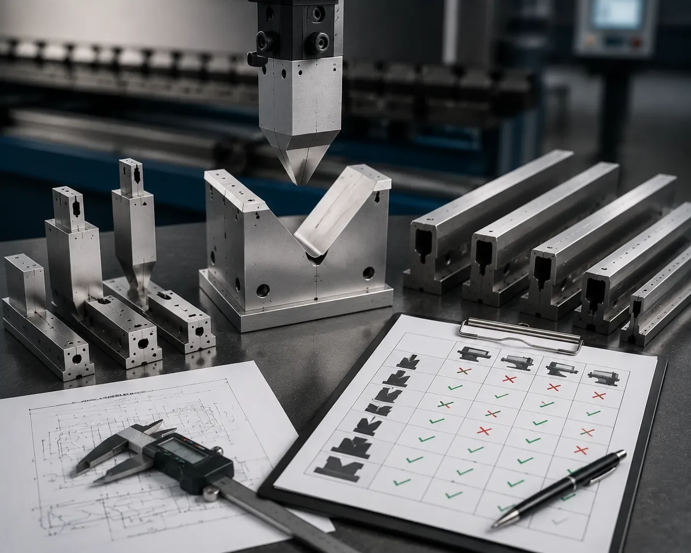 Press brake tooling compatibility verification by CAMT engineers
