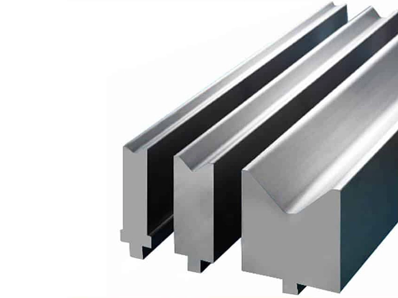 V-die bottom tooling engineered to reduce press marks and springback